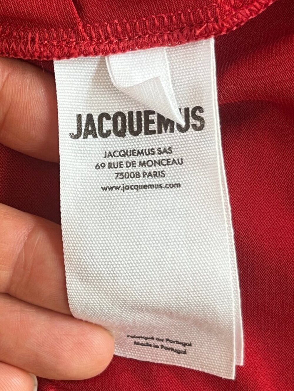 Jacquemus La Mini Robe Drapeado Burgundy Mini Bodycon One Shoulder Dress Sz XS - Picture 5 of 13